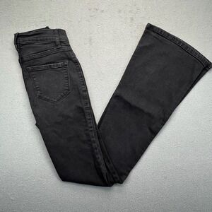 Fashion Nova Black‎ Flare Jeans Size 1 High Rise Stretch Denim Pants